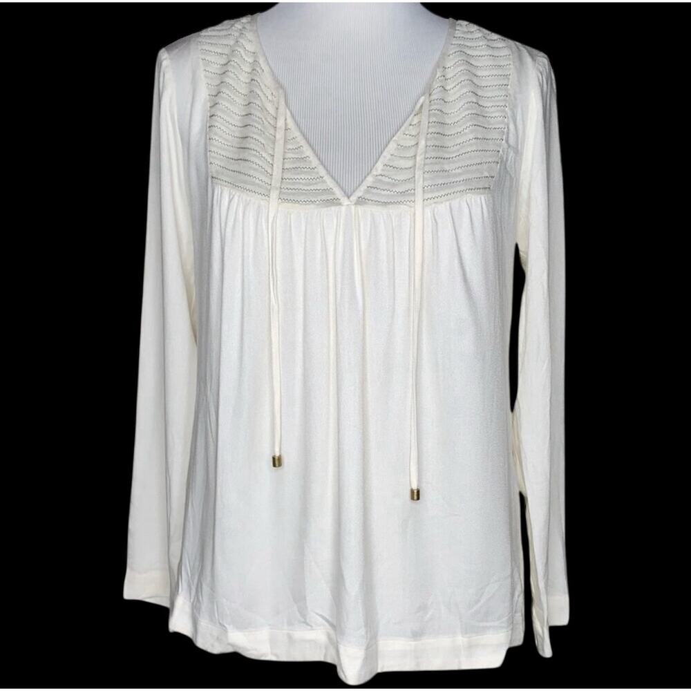 Ella Moss (Anthro) Long Sleeve Rayon/Silk Blouse Sz XS (Fits sz 6 Perfectly!)